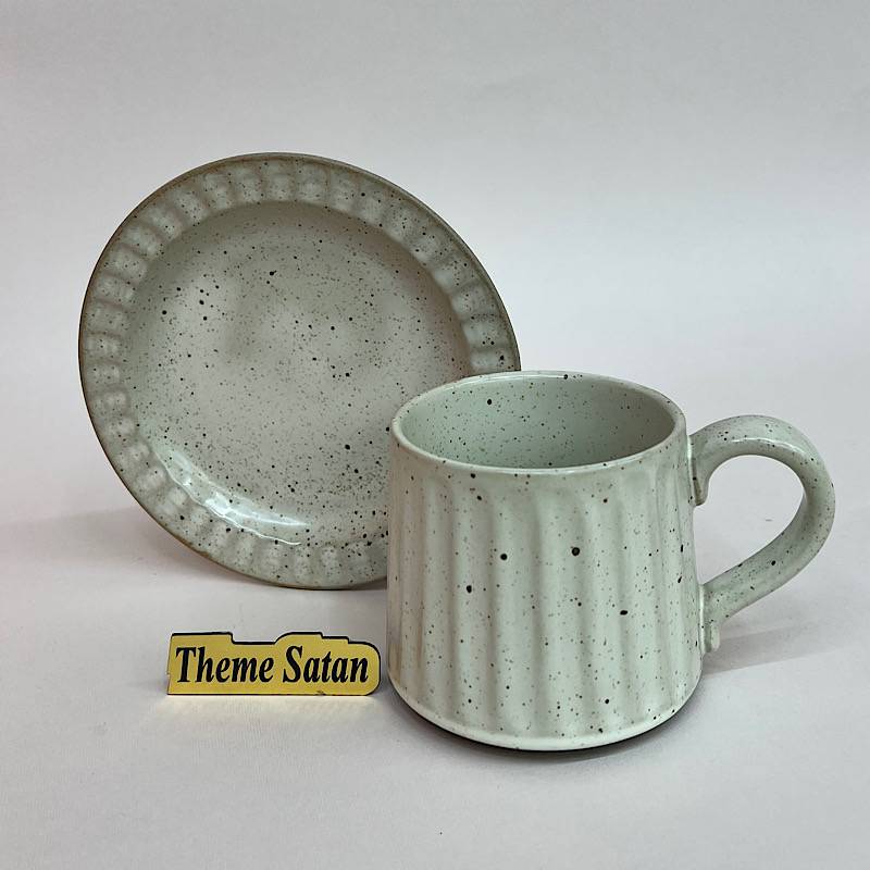 عکس شماره:0 , ماگ و نعلبکی سرامیکی شیاردار 12