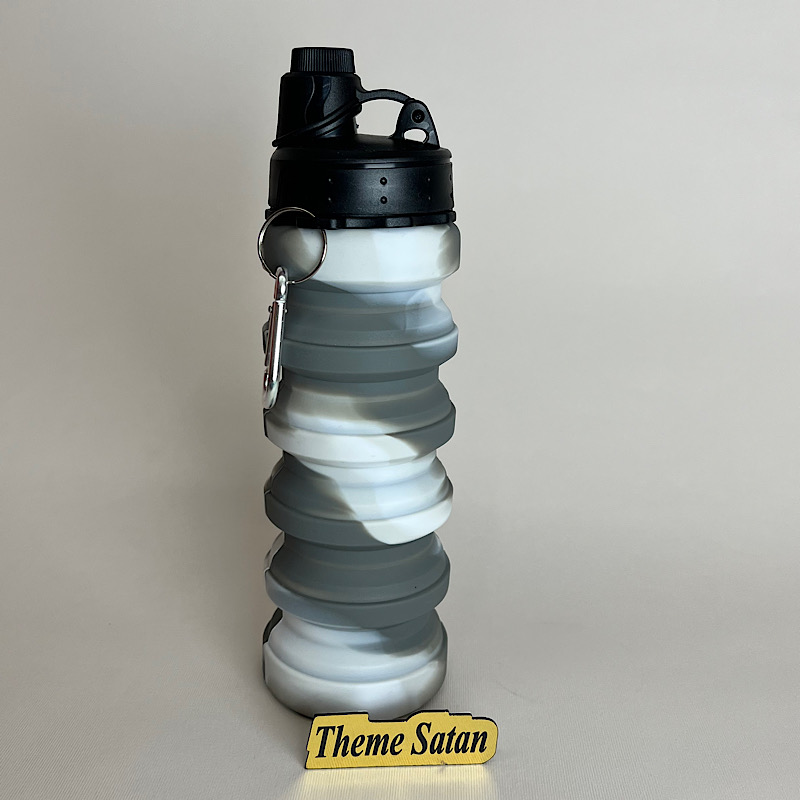 عکس شماره:0 , قمقمه سیلیکونی تاشو سفید مشکی