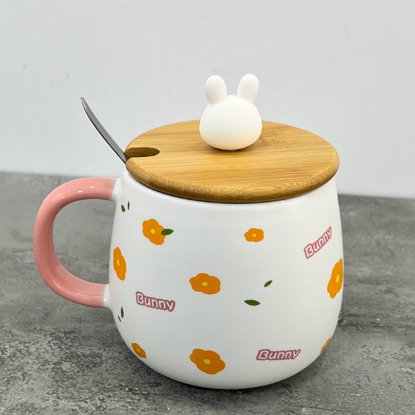 عکس شماره:1 , ماگ سرامیکی درب چوبی طرح خرگوش کد 450