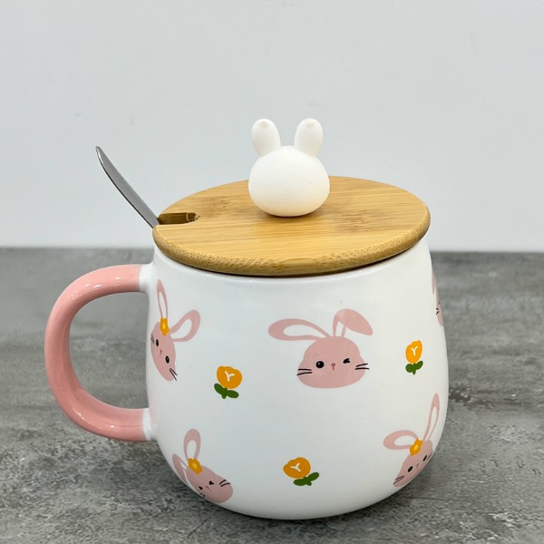 عکس شماره:1 , ماگ سرامیکی درب چوبی طرح خرگوش کد 451