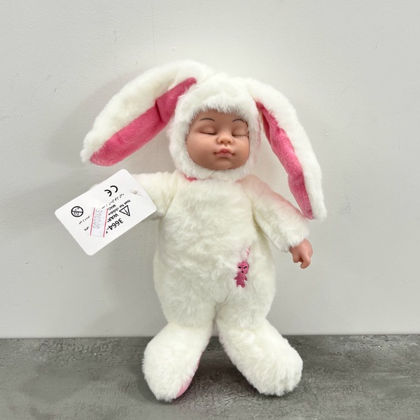 عکس اصلی عروسک نوزاد لباس خرگوشی، ارتفاع 30 سانتی متر کد 570