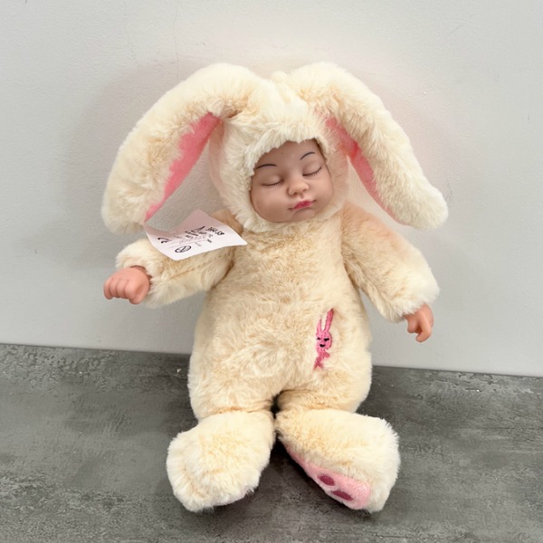 عکس اصلی عروسک نوزاد لباس خرگوشی، ارتفاع 30 سانتی متر کد 571