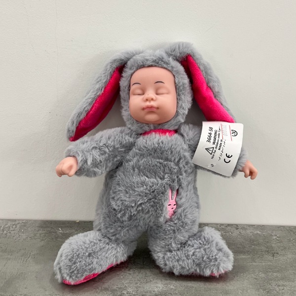 عکس اصلی عروسک نوزاد لباس خرگوشی ارتفاع 30 سانتی متر کد 572