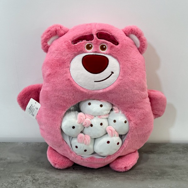 عکس اصلی عروسک مدل خرس لاتسو بچه دار ارتفاع 45 سانتی متر کد 929