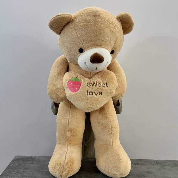 عکس اصلی عروسک خرس سفید قلب به دست ارتفاع 120 سانتی متر کد 926
