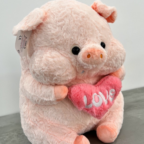 عکس شماره:1 , عروسک مدل خوک قلب به دست ارتفاع 40 سانتی متر کد 964