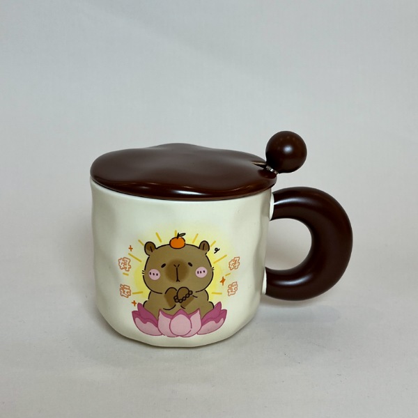 عکس اصلی ماگ سرامیکی فانتزی درب دار کد 987