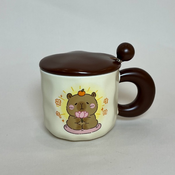 عکس اصلی ماگ سرامیکی فانتزی درب دار کد 989