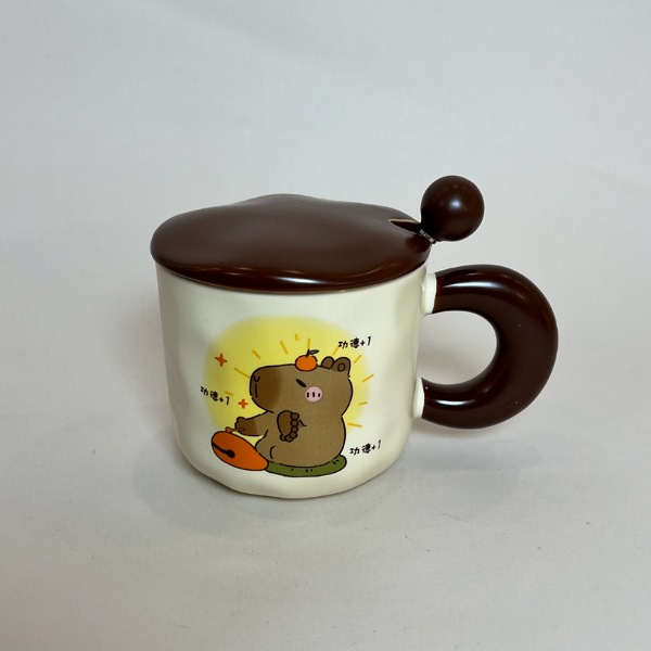 عکس اصلی ماگ سرامیکی فانتزی درب دار کد 990