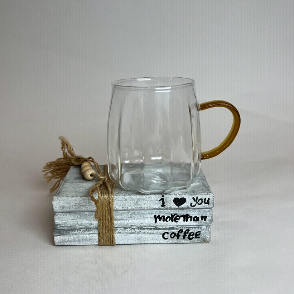 عکس اصلی لیوان پیرکس دسته طلایی کد 1102